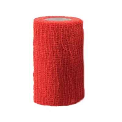 Bild av Previs Previcoesiva XL, färgat kohävt elastiskt band, röd, storlekar 4 m x 6 cm, förpackning med 10 stycken.