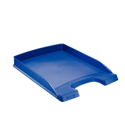 Bild av Leitz Platt brevkorg A4, 10 pack, brevfack i premiumkvalitet, stapelbara förvaringsfack som skrivbordsförvaring, kan kombineras med Plus serien, blå, 52370035