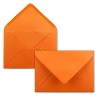 Bild av FarbenFroh kuvert i orange, DIN C5 22 x 15,4 cm, våtlimning utan fönster, för julkort och gratulationskort, 25 stycken