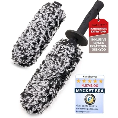 Bild av IVALITY® Fälgborste i mikrofiber extra tunn Skonsam Rengöring djupt in fälgbädden av aluminiumfälgar bilfälgar 100% repfri