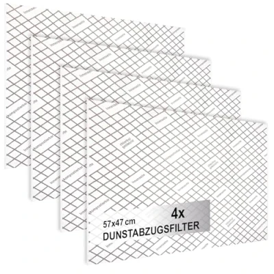 Bild av COM FOUR® 4x utsugsfilter för köksfläkt med hög filterprestanda 1 mm platt filter universal, tillskuret mättnadsindikator 100% komposterbart 57 x 47 cm (Med indikator 4 stycken)