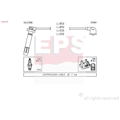 Bild av EPS 1.499.106 Jeu De Fils d&#039;Allumage Made in Italy OE Equivalent SUBARU: Legacy 4 Limousine,