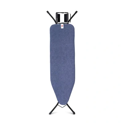 Bild av Brabantia Bügelbrett C, Massive Dampfbügelablage, Justerbar Strykjärnshållare, Denim Blue, B Strykbord (124 x 38 cm)