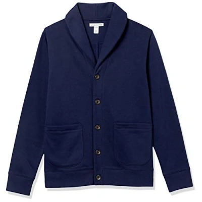 Bild av Amazon Essentials långärmad fleece sjalkrage kofta, marinblå, X Small