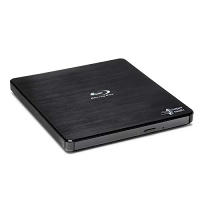 Bild av Hitachi LG BP55 External Blu Ray Drive, USB 2.0 Slim Portable Player/Rewriter for Laptop, Desktop PC, Windows 11 Compatible, with TV Connectivity, 3D Playback, 8x Read/Write Speed Black