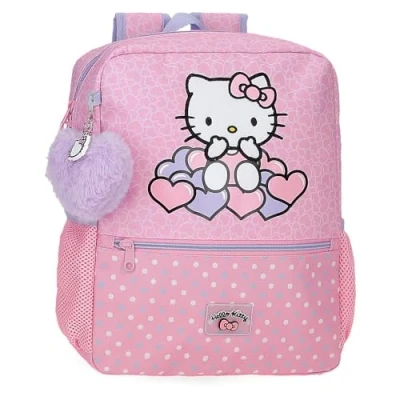 Bild av Hello Kitty Hearts &amp; Dots Skolryggsäck Rosa 27 x 33 11 cm Polyester 9,8 L, Rosa, ryggsäck