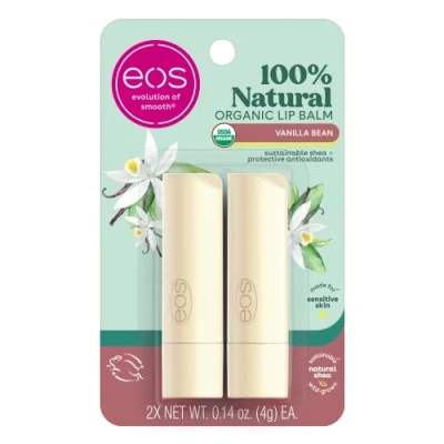 Bild av EOS Products 100 % naturlig Shea läppbalsam vaniljböna, 2 pack