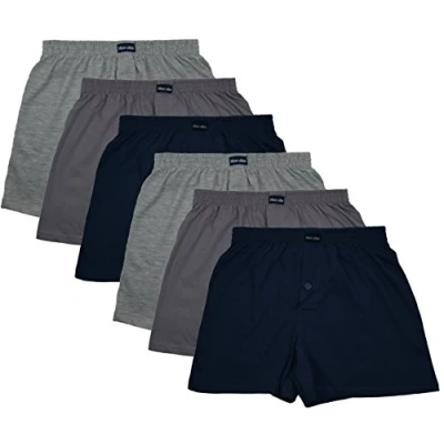 Bild av MioRalini 6 herrboxershorts i klassiska färger, 100 % bomull utan sidosöm, sömlös storlek M 4XL och extra stor, Set03 med gylf, XXL