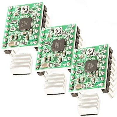 Bild av AZDelivery 3 x A4988 Stegmotormotormodul med Kylfläns kompatibel Arduino och Raspberry Pi inklusive E Book!