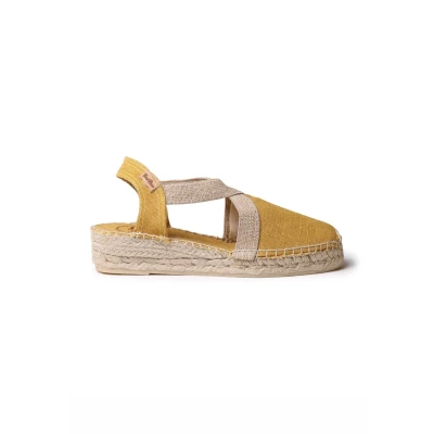 Bild av TONI PONS Verdi V Vegansk espadrille för kvinnor, gjord av bomullstyg., ockra, 35 EU