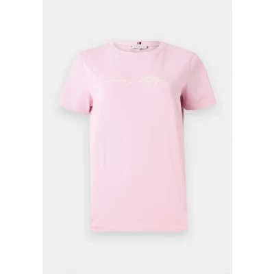 Bild av Tommy Hilfiger Script Tshirt med print, Storlek: XXS, Classic pink