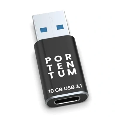 Bild av Portentera USB till C adapter 3.0 (3,1) OTG 10 Gb hastighet premium zinkkropp med hög värmebeständighet endast 8 gram
