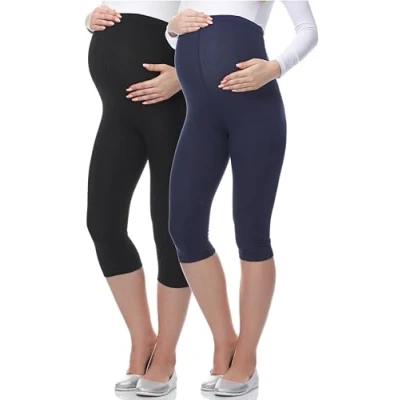 Bild av Be Mammy Dams 3/4 Moderskap Leggings Tights BE20 229(Svarta Prickar, XL)
