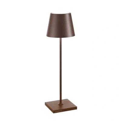 Bild av Zafferano, Poldina Pro Lampa, Uppladdningsbar Sladdlös Bordslampa med Touchkontroller, Även Användbar som Utomhuslampa, Dimmer, 2200 3000 K,Höjd 38 CM, Färg Corten