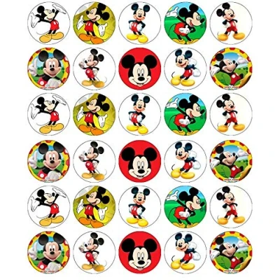 Bild av 30 Musse Pigg cupcake toppers ätbara kakor papper fe tårtdekorationer födelsedagstårtor