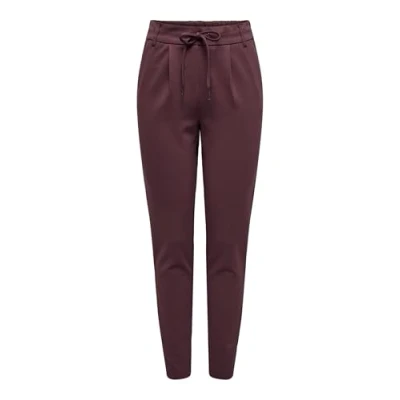 Bild av ONLY Onlpoptrash Life Easy Col Pant Noos byxor för kvinnor, Röd mahogny, (XS) W x 34L