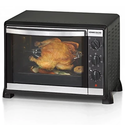 Bild av ROMMELSBACHER Bak &amp; grill, ugn, BG, 155030 liter bakrum, 7 uppvärmningstyper, luftcirkulation, roterande spett, temperaturer på 80230 C, dubbelglasning, innerbelysning, timer, 1 550 W, svart