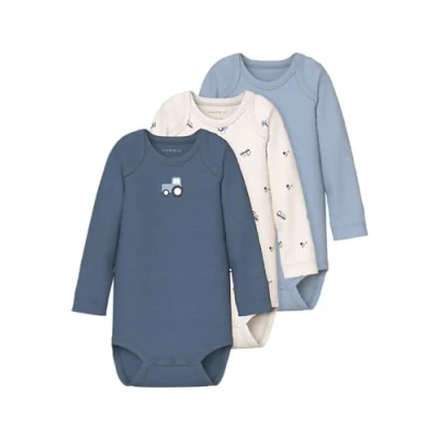Bild av Name it baby herr Jet Stream Nbmbody 3P Ls Tractor Noos, numeric_86 (förpackning med 3), Stream,
