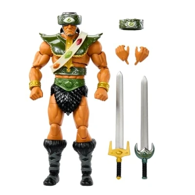Bild av Masters of the Universe Masterverse New Eternia Tri Klops actionfigur, lyxigt samlarobjekt med 30 rörliga leder och flera tillbehör, MOTU leksak, HYC52