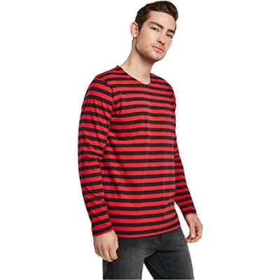 Bild av Urban Classics Stripe LS Långärmad tröja, Storlek: Large, Red