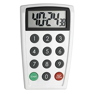 Bild av TFA Dostmann Digital timer och stoppur, 38.2026, stor exakt, äggklocka, kortvarig väckarklocka, upp till 99 h 59 min sec, vit