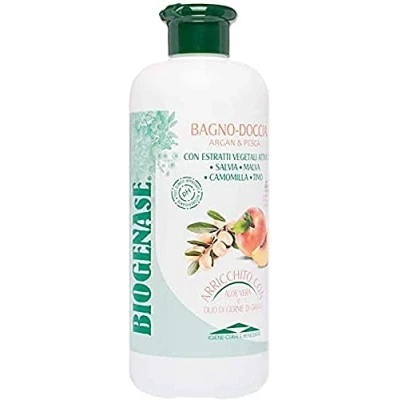 Bild av Biogenase Avslappnande duschgel med Argan och persika Naturlig kroppstvätt berikad aloe vera vetegrodsextrakt för känslig hud fri från grymhet 500 ml