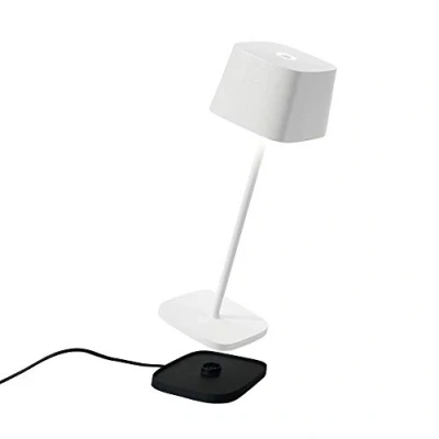Bild av Zafferano, Ofelia Lampa, Uppladdningsbar Sladdlös Bordslampa med Touchkontroller, Även Användbar som Utomhuslampa, Dimmer, 2200 3000 K, Höjd 29 CM, Färg Vit