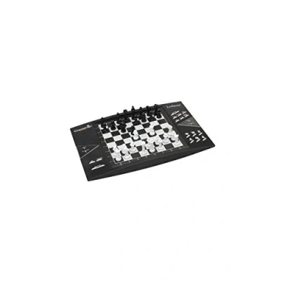 Bild av Lexibook, Chessman Elite, Interaktivt elektroniskt schackspel, 64 svårighetsgrader, lysdioder, batteridrivet eller 9V adapter, svart/vit, CG1300