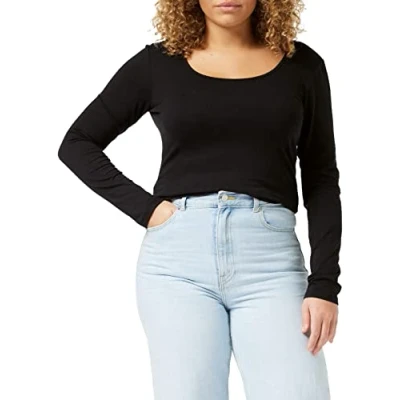 Bild av VERO MODA Damer Vmmaxi My Ls Soft Uneck Ga Noos långärmade tröjor, Svart (svart svart), XS