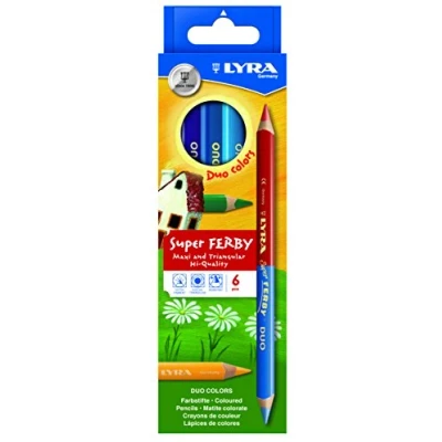 Bild av Lyra Super Ferby färgpennor, blandade, 6 Duo Farbstifte, 3791069