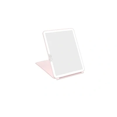 Bild av WEILY sminkspegel med belysning, kosmetisk spegel, tre färger, justerbar LED, 2 000 mAh, USB uppladdningsbar upplyst bordsspegel, för resor (rosa)