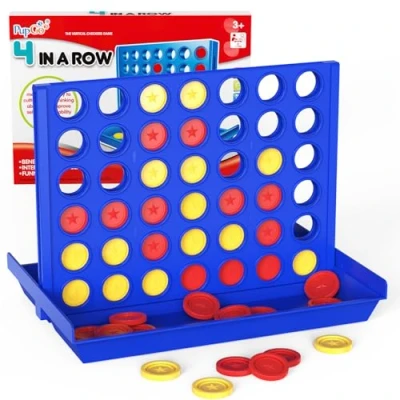 Bild av Pup Go Anslut 4 Brädspel, Lämpliga för Barn 3+ År, Bärbara Resespel, i Rad Spel Klassiska Traditionella Pedagogiska Leksaker, Föräldra Familjespel och Föräldrar (Mörkblå)