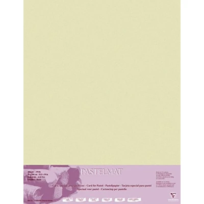 Bild av Clairefontaine Ref 96162C Pastelmatta kortark (paket med 5 ark) 360 gsm kort 70 x 100 cm sandfärg speciellt formulerad för användning pasteller