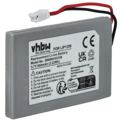 Bild av vhbw 1x batteri kompatibel med Sony Playstation3 PS3 DualShock 3 WiFi Spelkontroller, kontroller (600 mAh, 3,7 V, Li Ion)