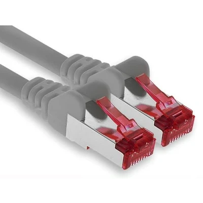 Bild av Nätverkskabel Cat 6 (10m grå 1 bit) Ethernet kabel Lan Cat6 (SFTP PIMF) dubbelskärmad Patchkabelsats 1000 Mbit/s Internet DSL anslutning Router Dator