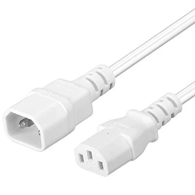 Bild av PremiumCord kps1w kylskåpsförlängning för PC 230 V 1 m, förlängningskabel IEC 320, uttag till kontakt, 320 C13 C14, strömkabel, färg vit