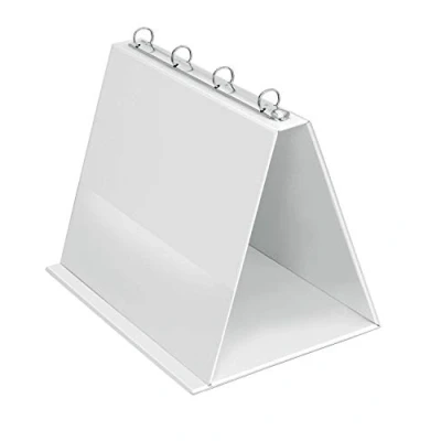 Bild av Veloflex 4101090 Bordsblädderblock A4, presentation, blädderblock, popup ringbok, tillverkad av PVC, liggande format, vit, 1 stycke