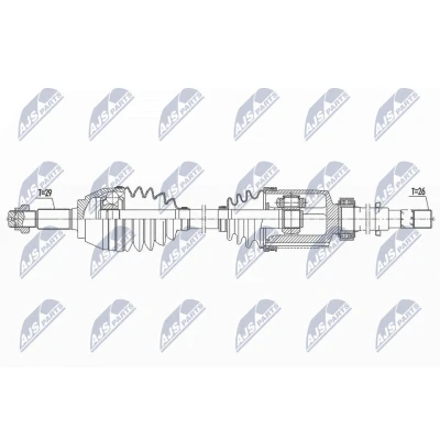 Bild av NTY NPW NS 092 Arbre de transmission Essieu avant droit 950 NISSAN: Juke