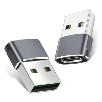 Bild av Basesailor USB C Hona till Han Adapter 2 Pack,Typ Laddningskabel Kontaktadapter för iPhone 12 13 14 15 Pro Max,SE,iPad Mini 6 Air 4 5,Apple Watch 7 8,Samsung Galaxy S23 S22 Plus Ultra FE (Gray)