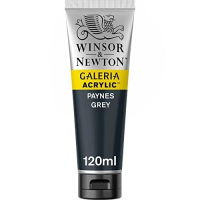 Bild av Winsor &amp; Newton 2131465 Galeria akrylfärg, hög pigmentering, ljusäkta, krispig konsistens, 120 ml rör Payne&#039;s grå
