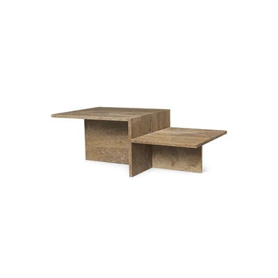 Bild av Ferm Living Distinct Side Table Soffbord Dark Brown Travertine Large W100 x H35 D55 cm