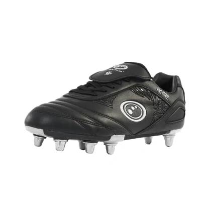 Bild av Optimum Razor Rugby Boots Robust material, snörning lätt flexibelt och bekvämt nätfoder flerfärgad, senior 8 stift Junior 6 tillgängliga, svart, 44 EU