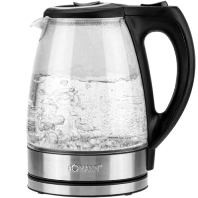 Bild av Kettle ya umeme kioo Bomann WKS 6032 G CB 1.7 Lita Chrome 360 base 2200 Wati