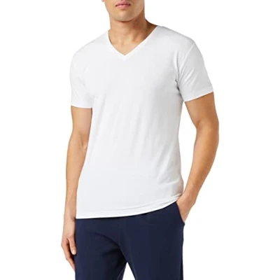 Bild av Seidensticker T shirts för män V hals enfärgad stretch, Vit (vit 1), S