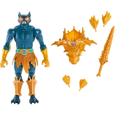 Bild av Masters of the Universe Masterverse actionfiguren Mer Man, samlarobjekt med svärd, utbytbara händer och bröstpansar, MOTU leksak, HLB47