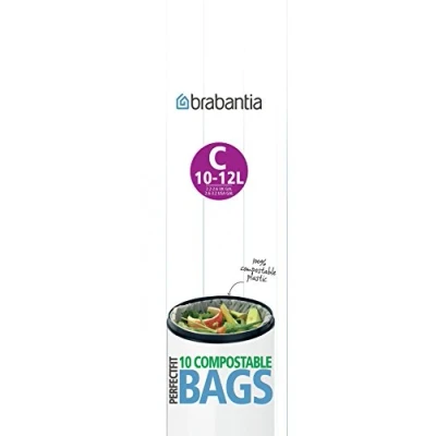 Bild av Brabantia Avfallspåsar PerfectFit K, Komposterbara, 10 Påsar/Rulle Grön, Kod C / 12L
