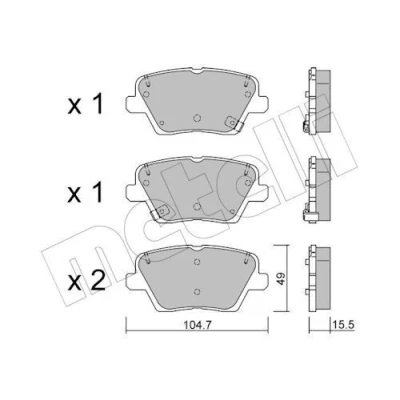 Bild av METELLI 22 1243 0 Jeu de plaquettes frein avec indicateur d&#039;usure KIA: Proceed, Ceed III 3/5 portes, XCeed, HYUNDAI: i30 portes