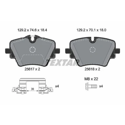 Bild av TEXTAR 2561703 Jeu de plaquettes frein préparé pour indicateur d&#039;usure avec vis d&#039;étrier accessoires BMW: 2 Active Tourer