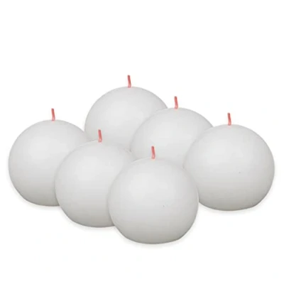 Bild av BOLSIUS Rustic Ball Candle White Diameter 7.6 cm Pack of 6 unscented