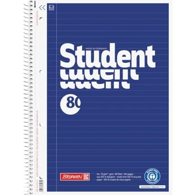 Bild av Brunnen 106783101 Anteckningsblock/collegeblock linjerat A4 student (80 ark, återvinning, blå ängel)
